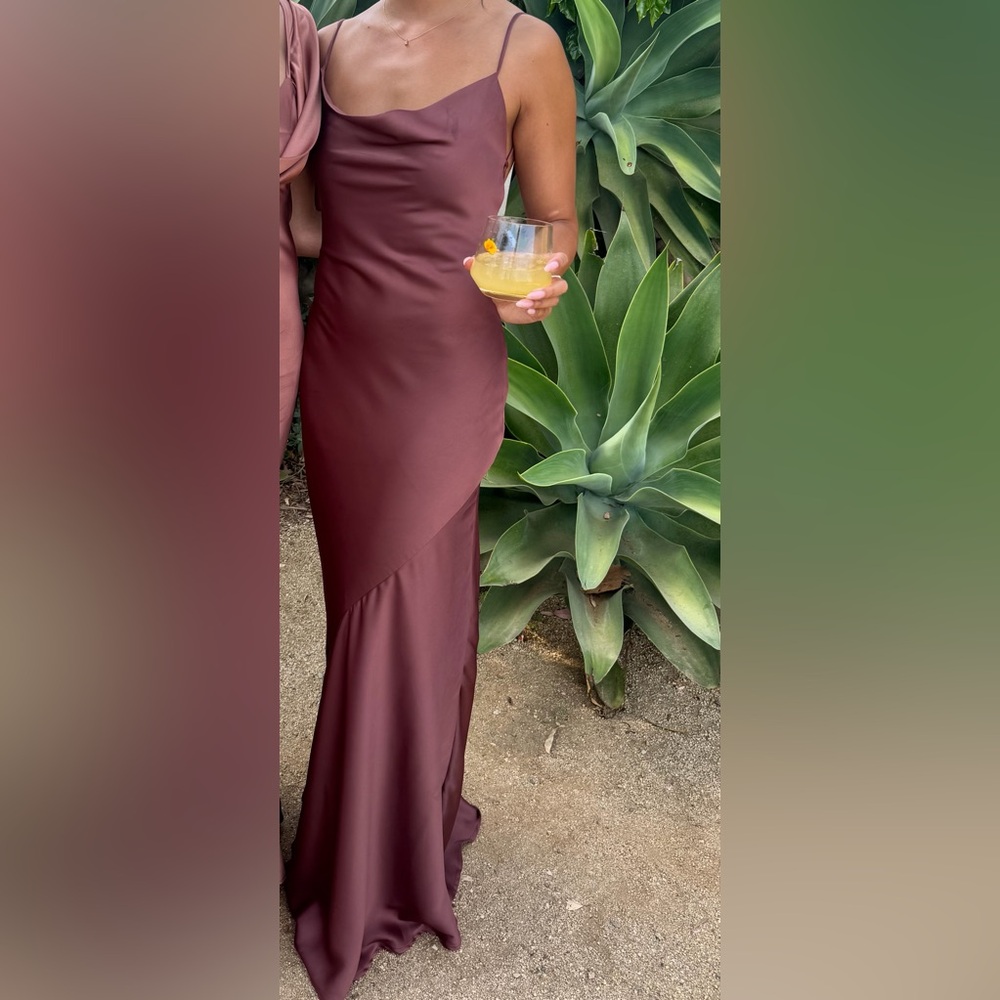 Nookie Satin Maxi Dress in Mocha
